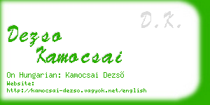 dezso kamocsai business card