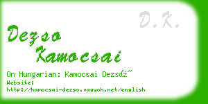 dezso kamocsai business card
